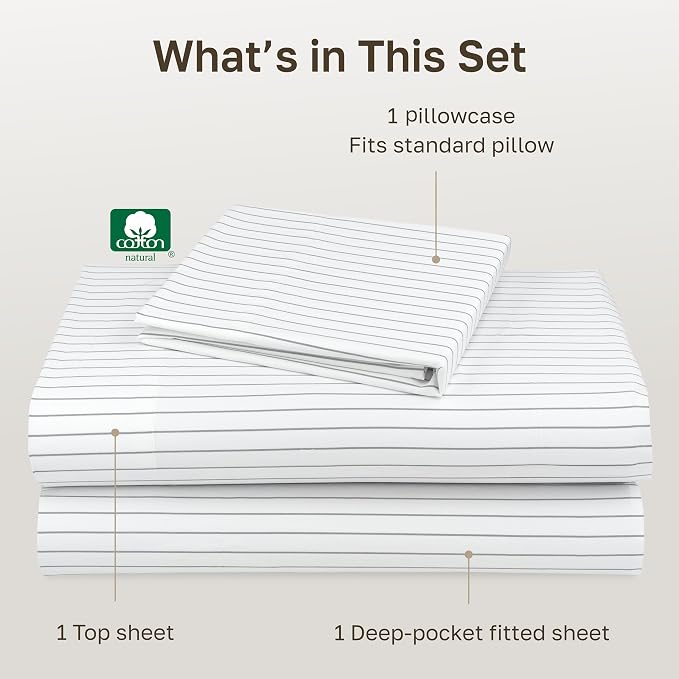 California Design Den Soft 100% Cotton Twin Size Bed Sheets Set, 400 Thread - Image 4