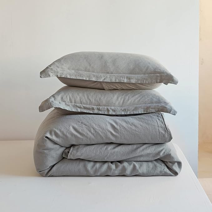 Simple&Opulence 100% Linen Duvet Cover Set 2pcs Basic Style Natural French - Image 9