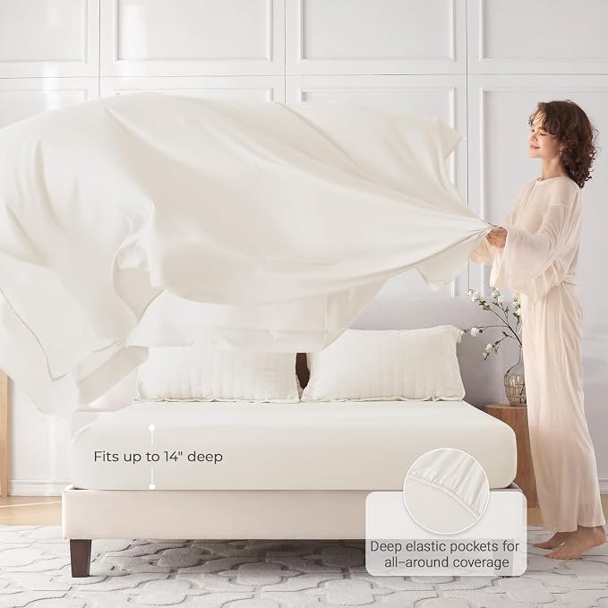 MUXHOMO 7 Pieces King Comforter Set, Seersucker Bed in a Bag King Size - Image 3
