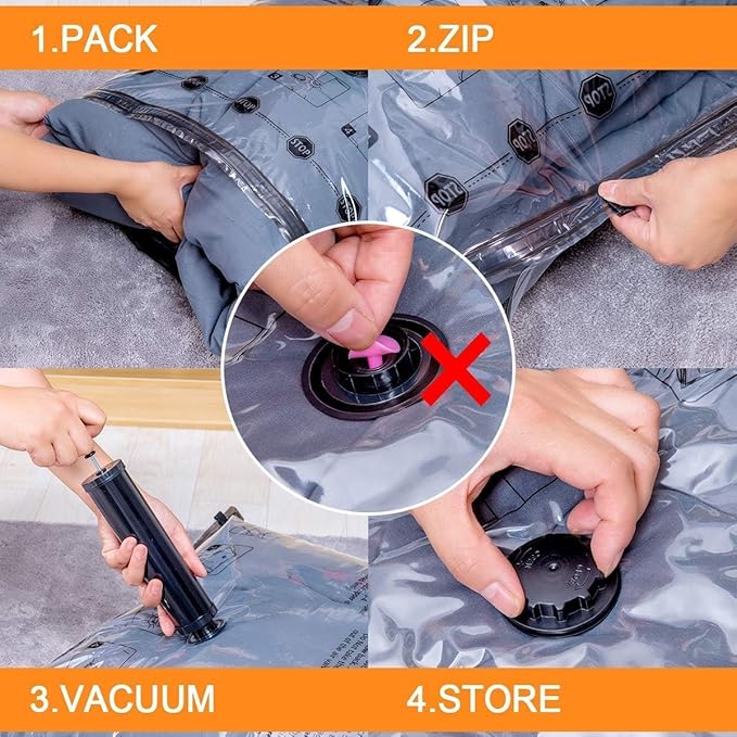 GONGSHI Vacuum Seal Bags for Clothing Travel & Home Storage, Travel Vacuum Bags - Image 3