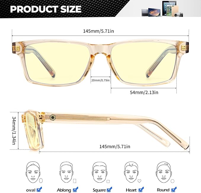 ANYLUV Blue Light Glasses Men Woman, Eye Strain Relief Eye Protection - Image 4