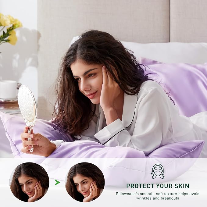 Love's cabin Satin Pillowcase Set of 2 King Size 20x36, Cooling Pillow Covers - Image 3