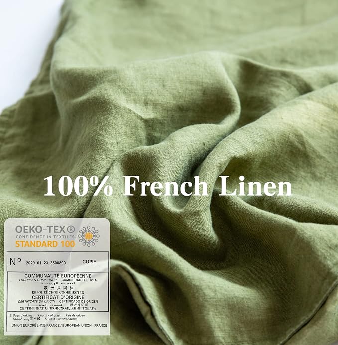 Simple&Opulence 100% Washed Linen Euro Shams 26'' x 26'' Pack of 2, Basic Style - Image 2