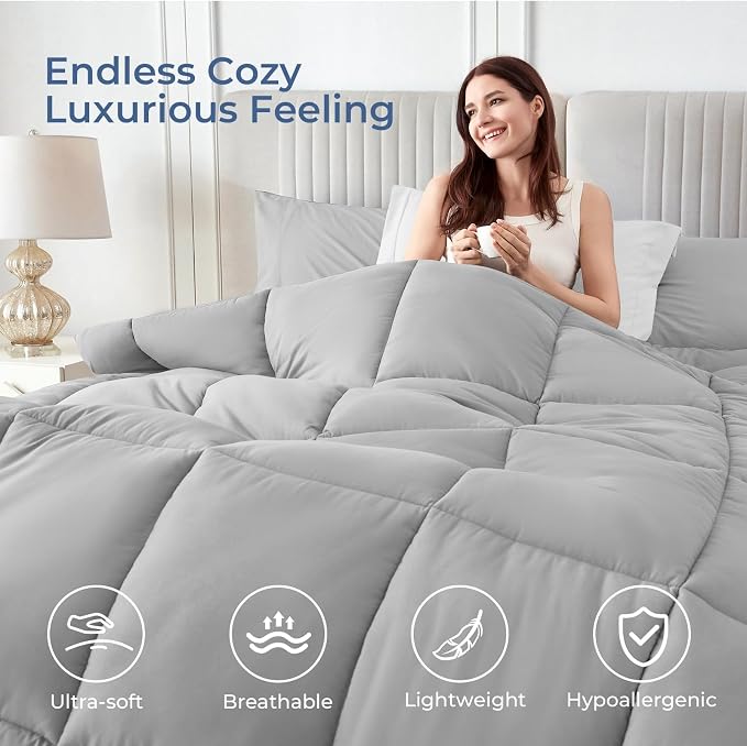 Sasttie Queen Comforter Set, 7 Pieces Bed in a Bag Queen, Complete Bedding Set - Image 2