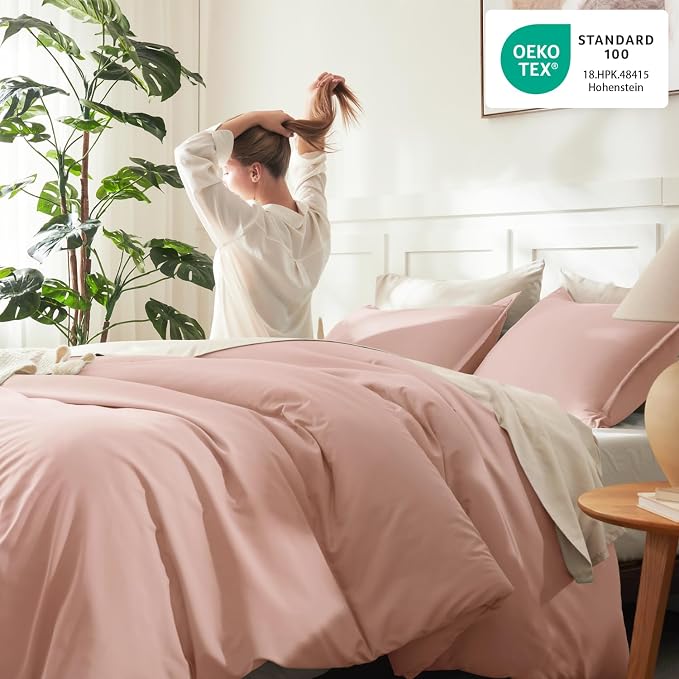 Litanika Blush Pink Comforter California King Size, 3 Pieces Cal King - Image 4