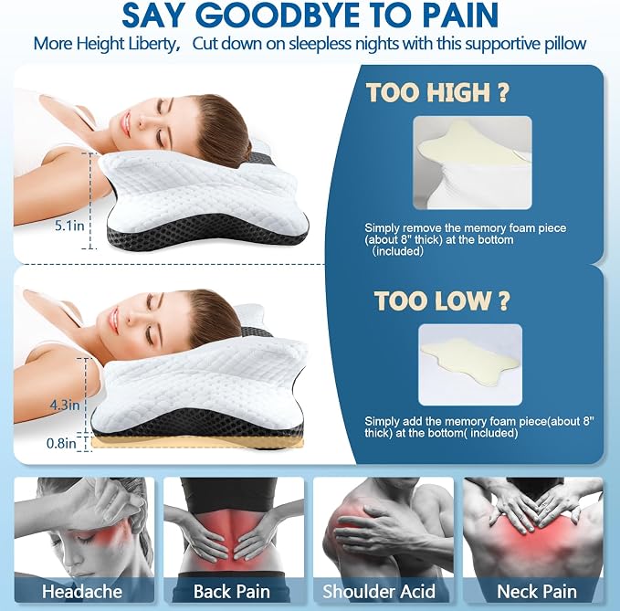 CHxxy Memory Foam Pillows, Cervical Pillow - Image 3