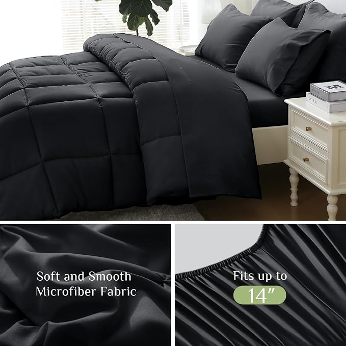 JOLLYVOGUE Full Comforter Set, Ultra-Soft Bed in a Bag Full Size 7 Pieces - Image 3