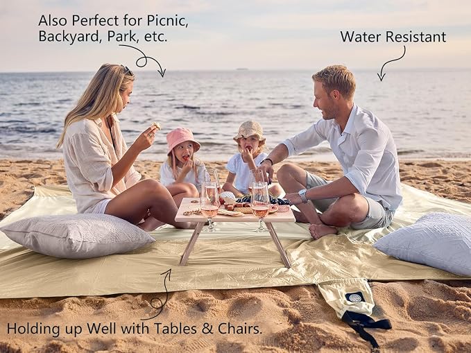 WEKAPO Beach Blanket Sandproof Waterproof, Extra Large Beach Mat, Oversized & - Image 4