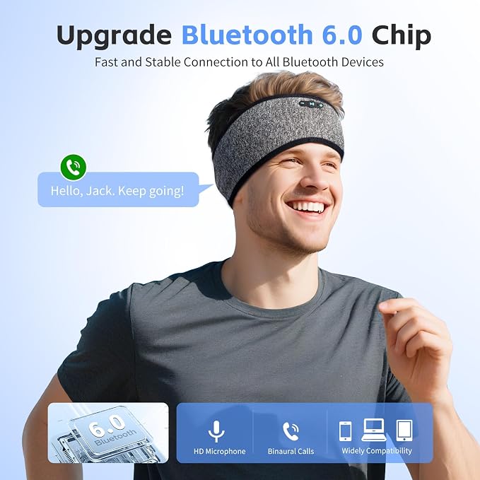 2 Pack Sleep Headphones Bluetooth 6.0 Headband, 20Hr Headband Headphones - Image 3