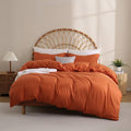 JSD Burnt Orange Duvet Cover Set Full Size, 3 Piece Duvet Cover by JSD