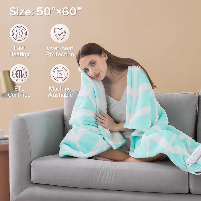 VENTIMI Electric Blanket Heated Throw, Fast Heating Blankets - Image 5