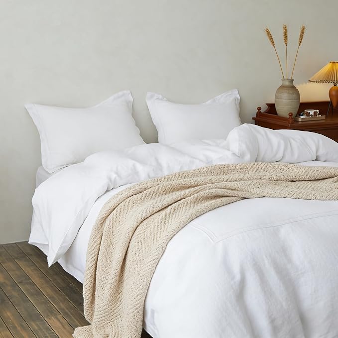 Simple&Opulence 100% Washed Linen Duvet Cover Set 88"x92" - Image 6