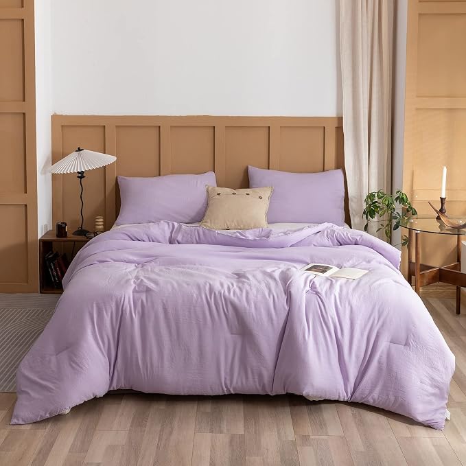 ROSGONIA California King Comforter Set Lavender, All Season Bedding Bedspread - Image 2