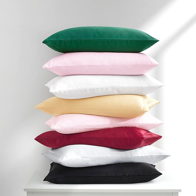 Satin Pillowcases with Zipper （20x30）, Queen Size Pillowcases Set of 2 - Image 7