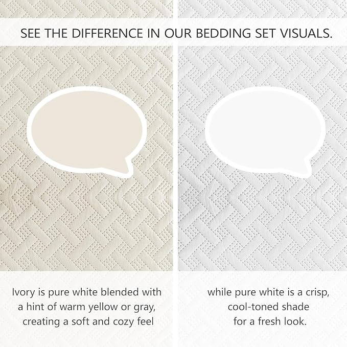 FLYMME Quilts Queen Size, Lightweight Cream Bedspreads, Basket Weave Pattern - Image 4