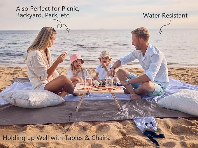WEKAPO Beach Blanket Sandproof Waterproof, Extra Large Beach Mat, Oversized & - Image 4