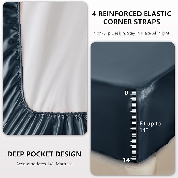 CozyLux Satin Sheets King Size Sheet Set - Image 4