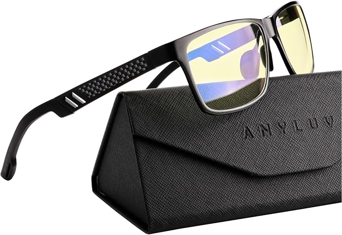 ANYLUV Blue Light Blocking Glasses Men Computer Gaming Glasses Lightweight by ANYLUV