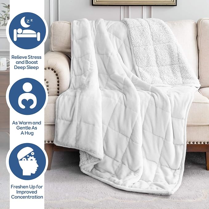 Weighted Blanket 20lbs, Flannel Cozy Plush Blankets, Fuzzy Flannel Bedding - Image 2