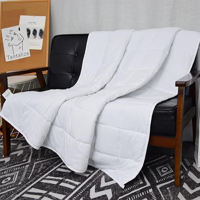 Weighted Blanket 12lbs Queen Size White 60"x80" Weighted Blankets - Image 4