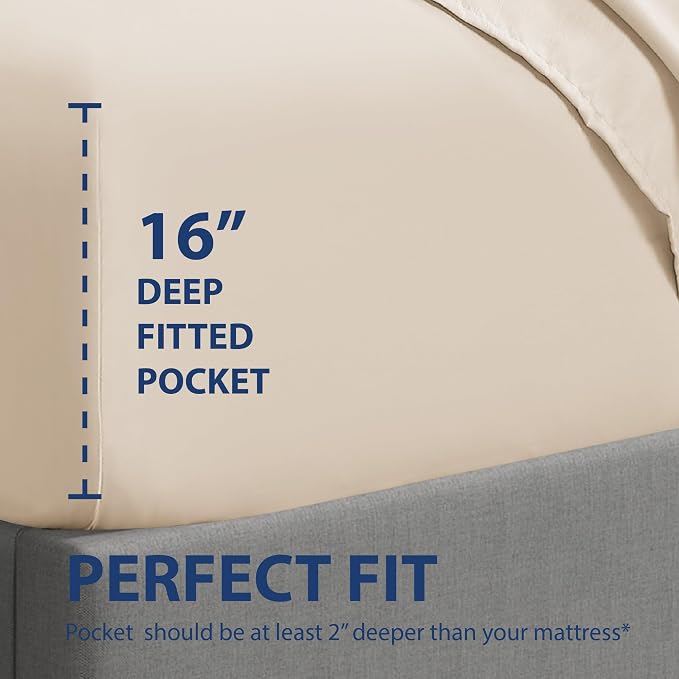 Cathay Home California King Fitted Sheet - Image 3