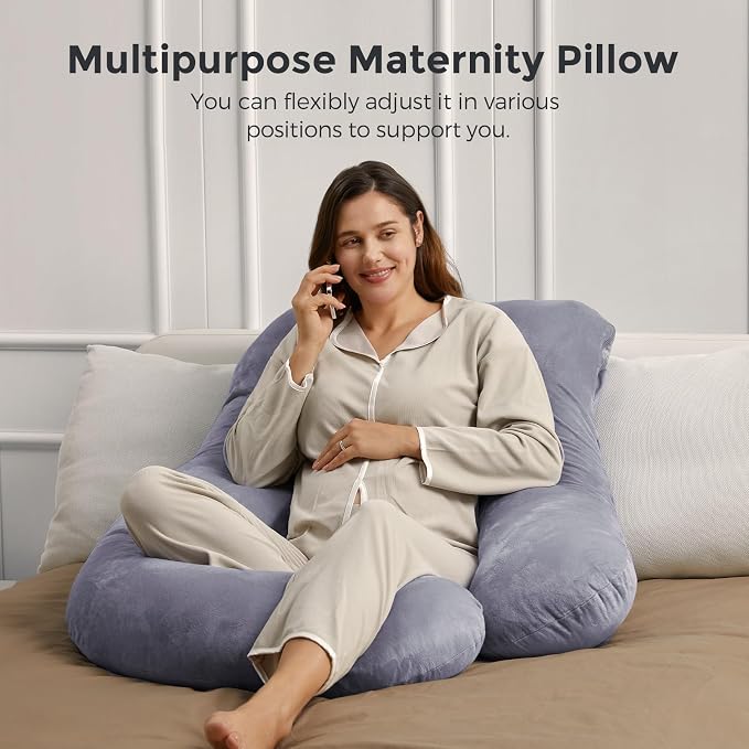 Momcozy Pregnancy Pillows for Sleeping, U Shaped Full Body Maternity Pillow - Image 9