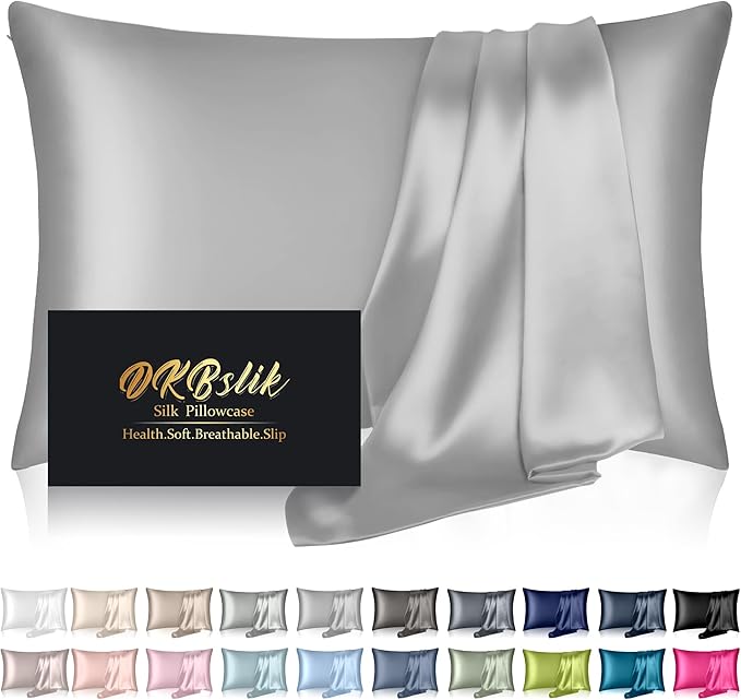 Silk Pillowcase for Hair and Skin, Mulberry Silk Pillow Cases King Size by HOME