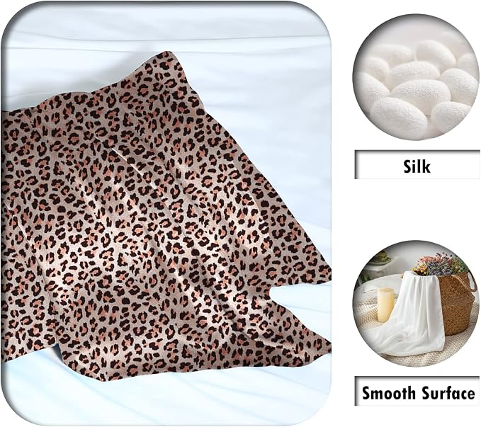 Mulberry Silk Pillowcase for Hair and Skin King Size Leopard Print Silk Pillow - Image 2