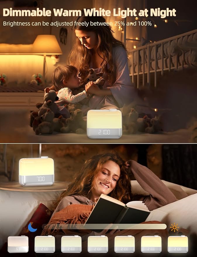 Sunrise Digital Alarm Clock for Bedroom: Wake-up Light, RGB Ambient Night Light - Image 5