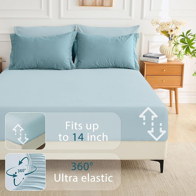 MUXHOMO 7 Pieces King Comforter Set, Soft Bed in a Bag King Size, All Season - Image 5