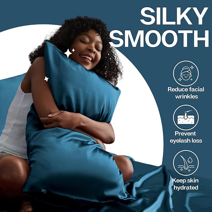 MR&HM Satin Pillowcase for Hair and Skin, Silk Satin Pillowcase 2 Pack - Image 4