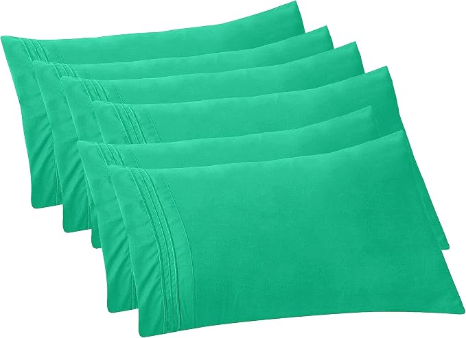 Elegant Comfort 6-Pack Solid Pillowcases 1500 Premium Hotel Quality Microfiber by ELEGANTCOMFORT