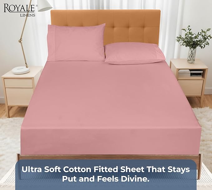 Royale Linens 100% Organic Cotton Fitted Sheet - Image 5