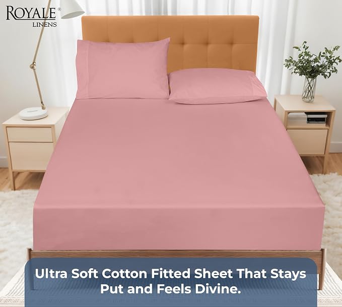 Royale Linens 100% Organic Cotton Fitted Sheet - Image 5