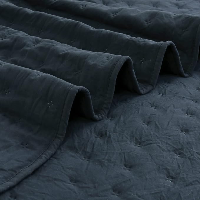 ROARINGWILD Navy Blue Queen Size Quilt Bedding Set - Image 6