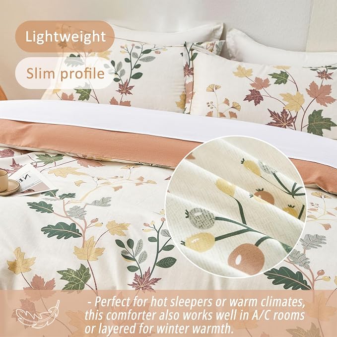 LEMIROE Botanical Cotton Comforter King Size - Image 4