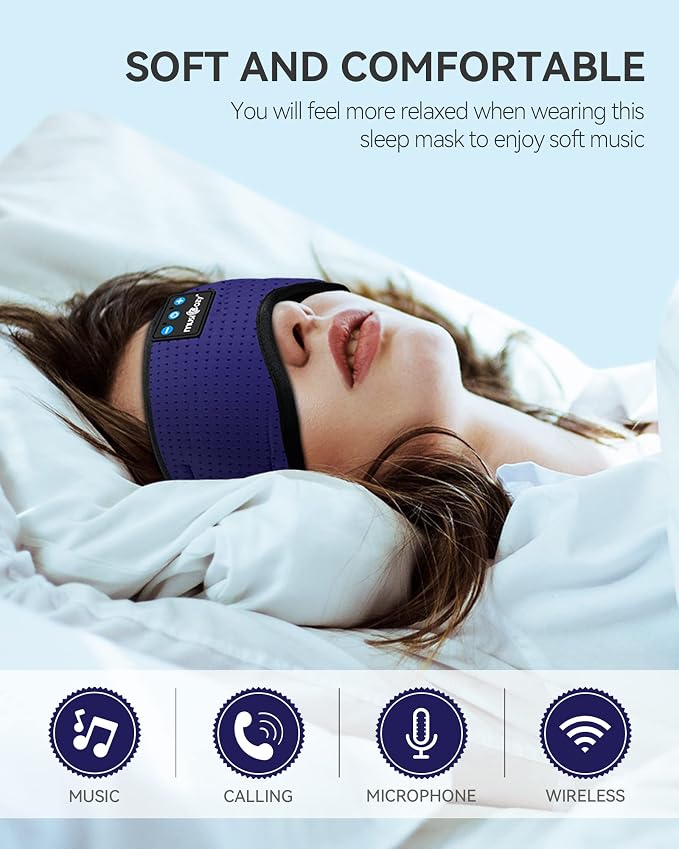 MUSICOZY Sleep Headphones Bluetooth 5.4 Headband Breathable Sleeping Headphones - Image 2