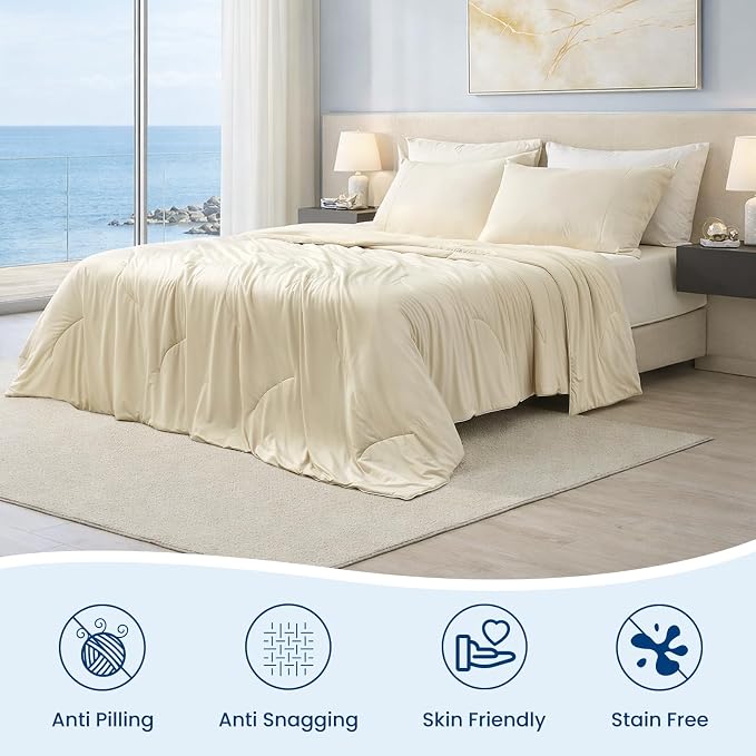 Cozy Bliss Cooling Comforter Queen Size, Reversible Lightweight Cooling Blankets - Image 6