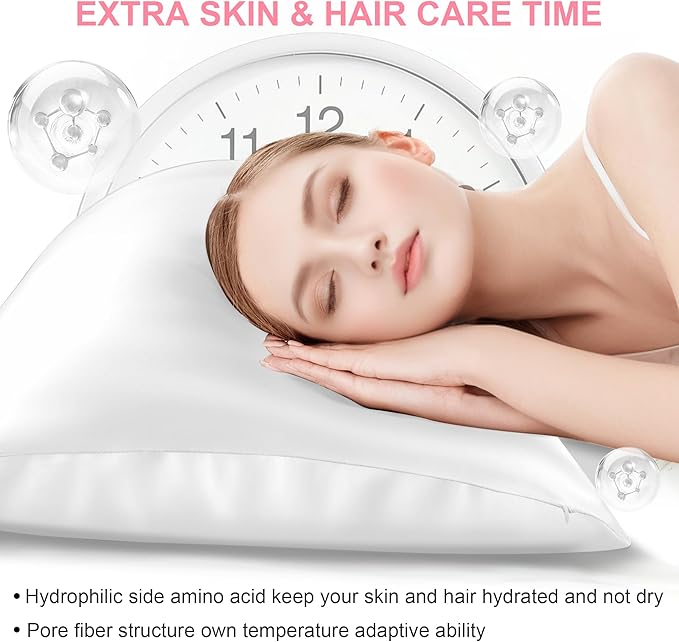 Silk Body Pillow Cover with Zipper, Mulberry Silk Pillow Cases Body Size - Image 3