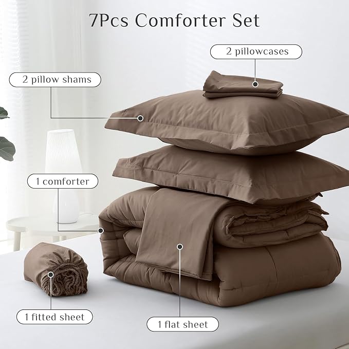 JOLLYVOGUE California King Comforter Set, Ultra-Soft Bed in a Bag Cal King Size - Image 5