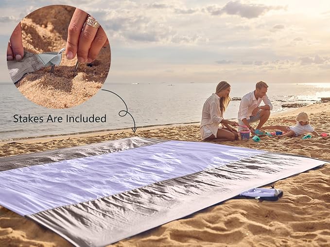 WEKAPO Beach Blanket Sandproof Waterproof, Extra Large Beach Mat, Oversized & - Image 6