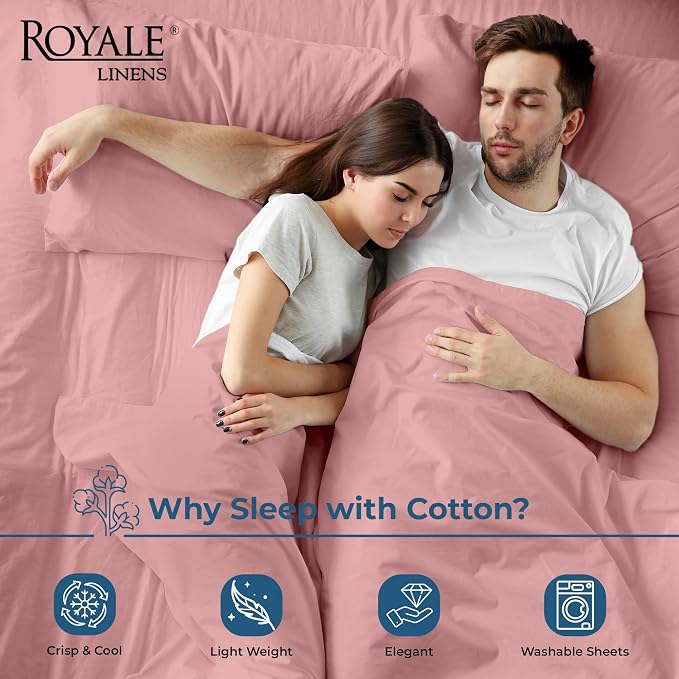 Royale Linens 100% Organic Cotton Twin Flat Sheet Only - Image 3