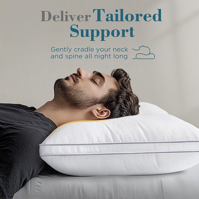 viewstar Bed Pillows Set of 2, Hotel Quality Cooling Down Alternative Gusseted - Image 3