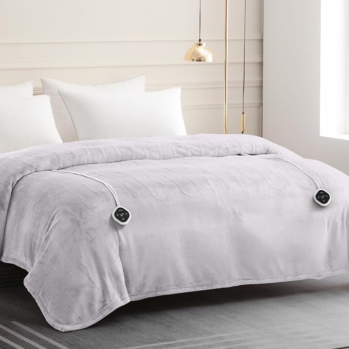 HOMLYNS LuxeHeat Heated Blanket Electric Blanket Queen Size, Soft Flannel - Image 7