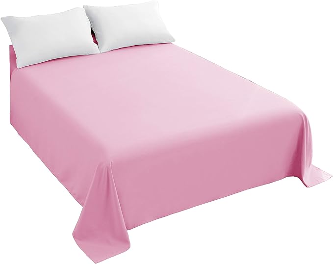Sfoothome Bedding Flat Sheet, Full Pink Top Sheet by Sfoothome