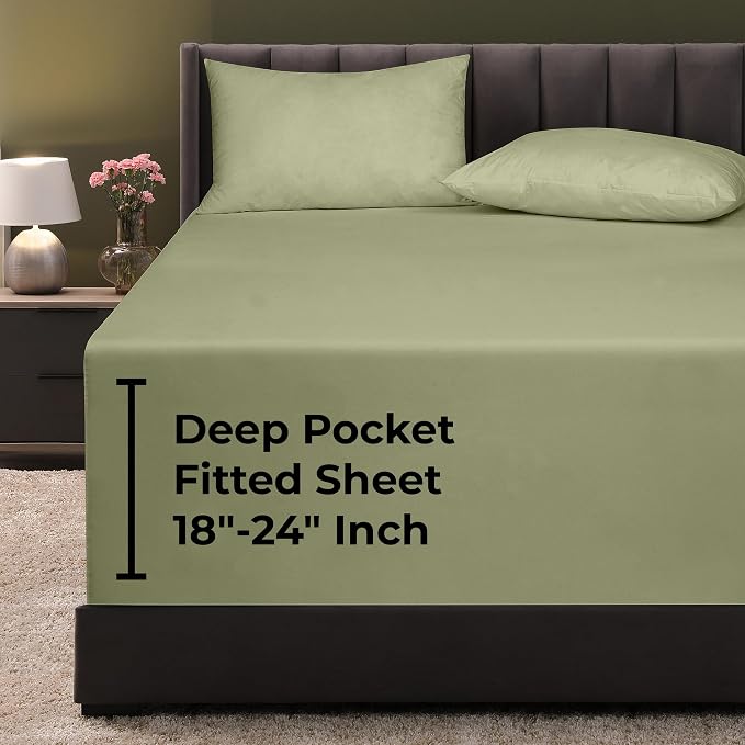 Royale Linens Extra Deep Pocket Twin Fitted Sheet Only by ROYALELINENS