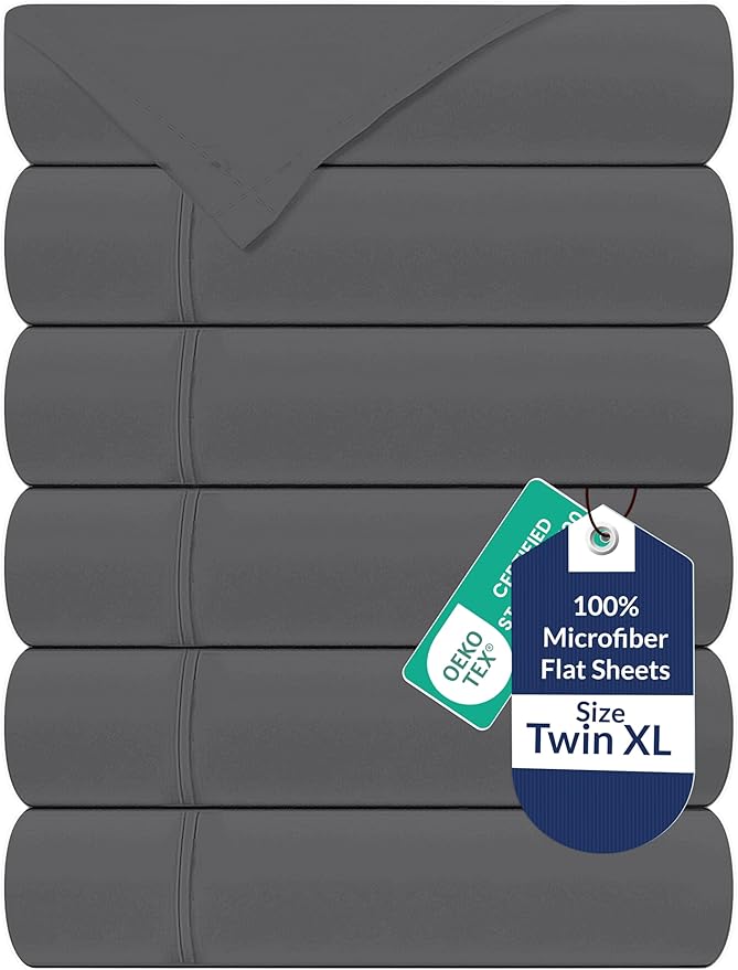 Royale Linens 6 Pack Bulk Flat Sheet Set by ROYALELINENS