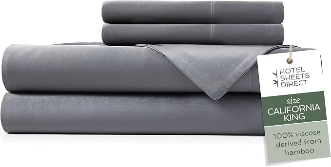 Hotel Sheets Direct 4 Piece Bed Sheet Set California King Size, 100% Viscose by HOTELSHEETSDIRECT