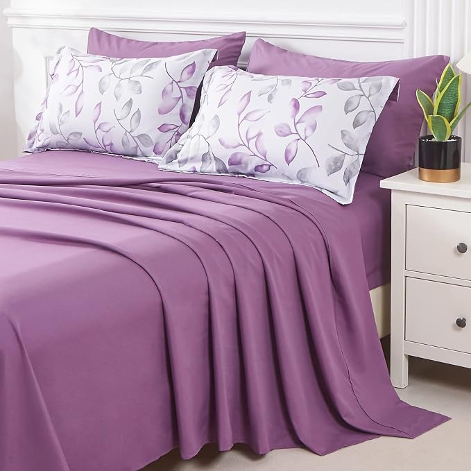 Yogeneg Botanical King Szie Comforter Set 7 PCS Bed in a Bag, Soft Microfiber - Image 4
