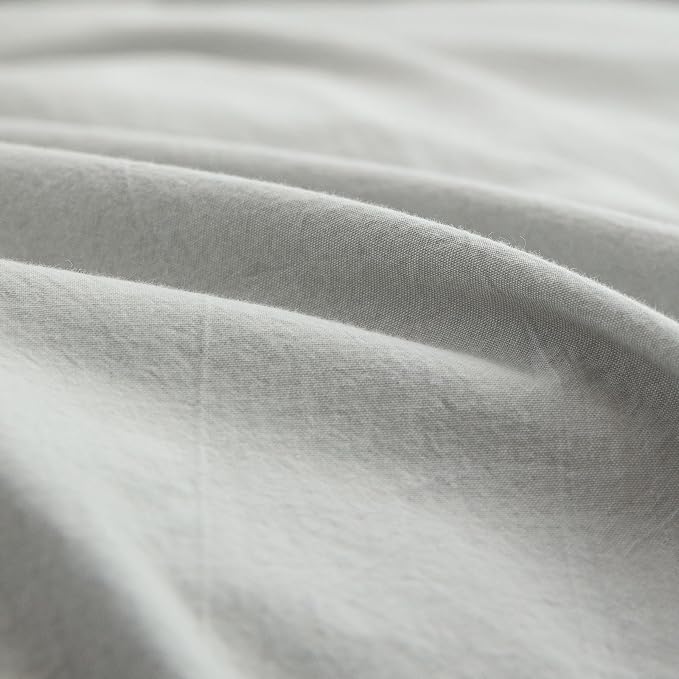 BESTOUCH Duvet Cover Set 100% Washed Cotton Linen Feel Super Soft Comfortable - Image 6